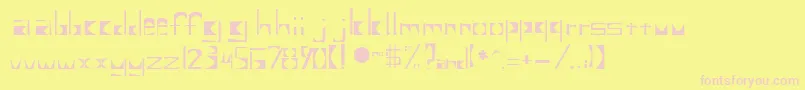 Untitled2-fontti – vaaleanpunaiset fontit keltaisella taustalla