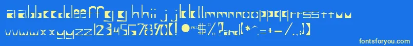 Untitled2 Font – Yellow Fonts on Blue Background