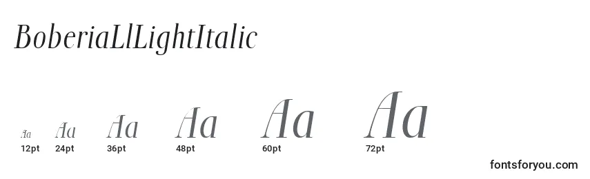 Размеры шрифта BoberiaLlLightItalic