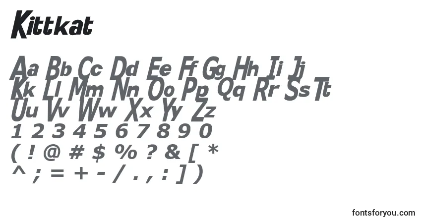 A fonte Kittkat – alfabeto, números, caracteres especiais