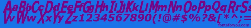 Kittkat Font – Purple Fonts on Blue Background