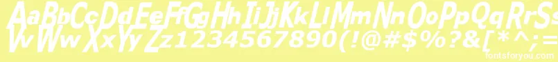 Kittkat Font – White Fonts on Yellow Background