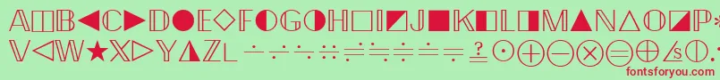 MathematicalPi6 Font – Red Fonts on Green Background