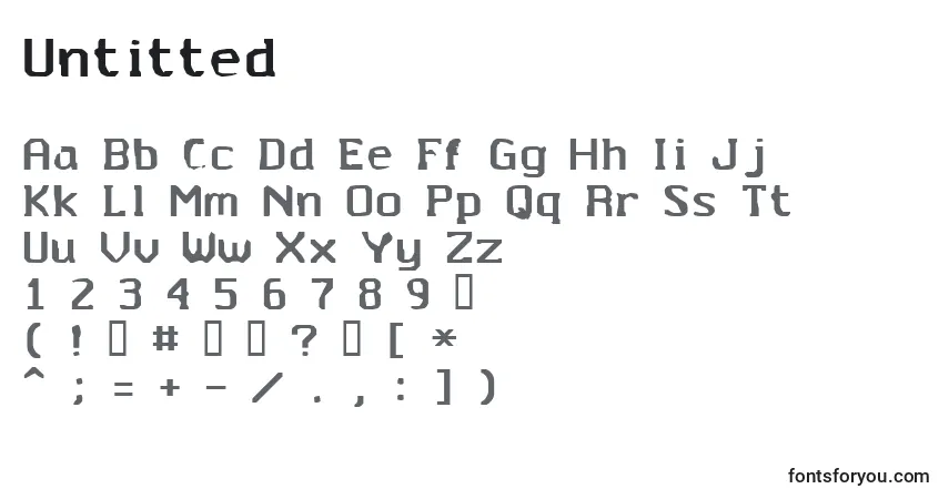 A fonte Untitted – alfabeto, números, caracteres especiais