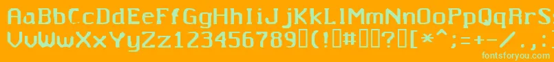 Untitted Font – Green Fonts on Orange Background