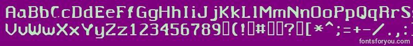 Untitted Font – Green Fonts on Purple Background