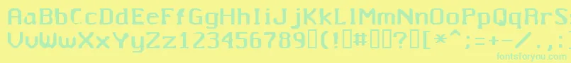 Untitted Font – Green Fonts on Yellow Background