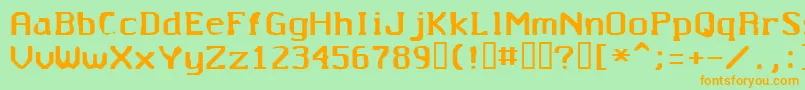 Untitted Font – Orange Fonts on Green Background