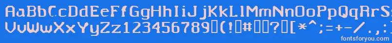Untitted-fontti – vaaleanpunaiset fontit sinisellä taustalla