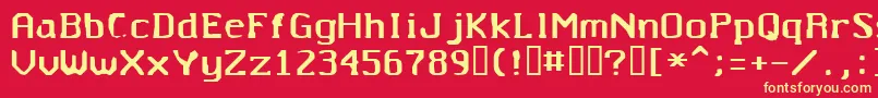 フォントUntitted – 黄色の文字、赤い背景