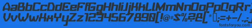 BabyUniverseItalic Font – Black Fonts on Blue Background
