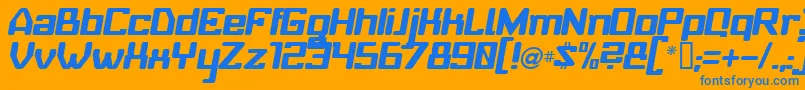 BabyUniverseItalic Font – Blue Fonts on Orange Background