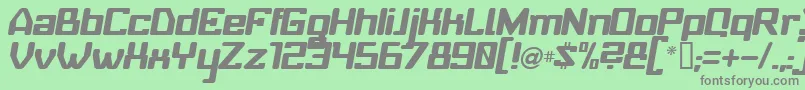 Fonte BabyUniverseItalic – fontes cinzas em um fundo verde