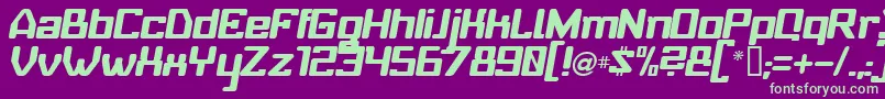 BabyUniverseItalic Font – Green Fonts on Purple Background