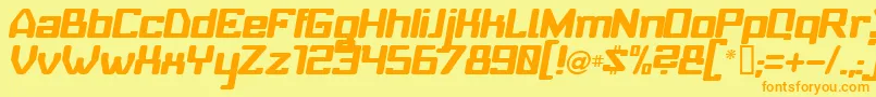 BabyUniverseItalic Font – Orange Fonts on Yellow Background
