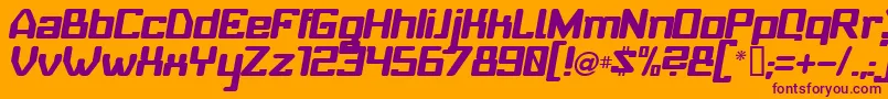 BabyUniverseItalic Font – Purple Fonts on Orange Background