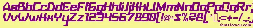 BabyUniverseItalic Font – Purple Fonts on Yellow Background
