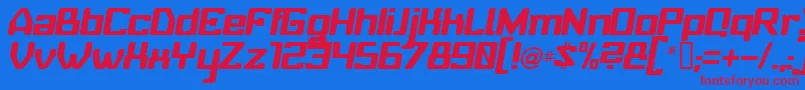 BabyUniverseItalic Font – Red Fonts on Blue Background