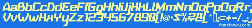BabyUniverseItalic Font – Yellow Fonts on Blue Background