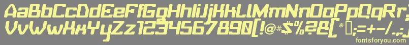BabyUniverseItalic Font – Yellow Fonts on Gray Background