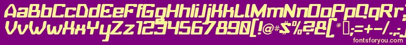BabyUniverseItalic Font – Yellow Fonts on Purple Background