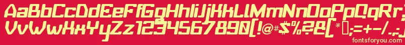 fuente BabyUniverseItalic – Fuentes Amarillas Sobre Fondo Rojo