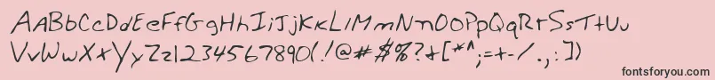 WeldonshandRegular Font – Black Fonts on Pink Background