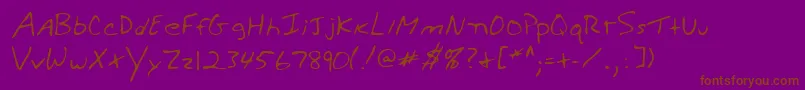 WeldonshandRegular Font – Brown Fonts on Purple Background