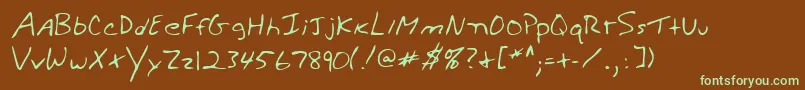 WeldonshandRegular Font – Green Fonts on Brown Background