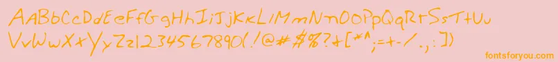 WeldonshandRegular Font – Orange Fonts on Pink Background