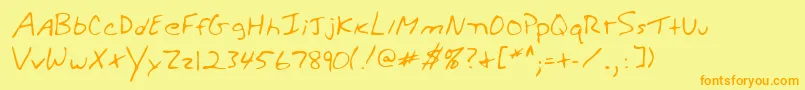 WeldonshandRegular Font – Orange Fonts on Yellow Background