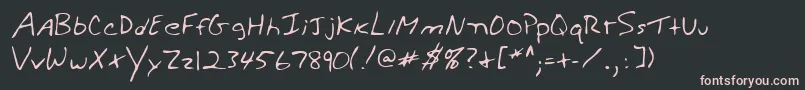 WeldonshandRegular Font – Pink Fonts on Black Background