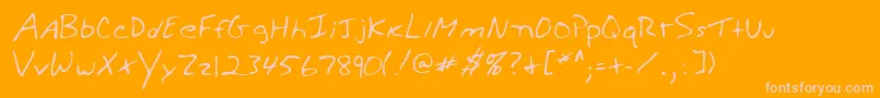 WeldonshandRegular Font – Pink Fonts on Orange Background
