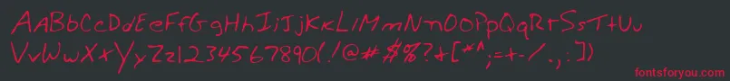 WeldonshandRegular Font – Red Fonts on Black Background