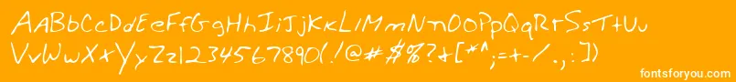 Шрифт WeldonshandRegular – белые шрифты на оранжевом фоне