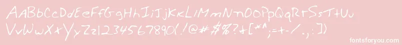Шрифт WeldonshandRegular – белые шрифты на розовом фоне