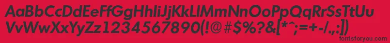 MontrealserialBolditalic Font – Black Fonts on Red Background