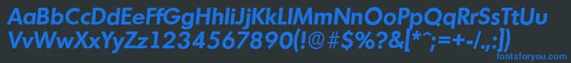 MontrealserialBolditalic Font – Blue Fonts on Black Background