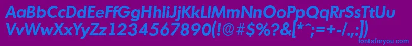 MontrealserialBolditalic Font – Blue Fonts on Purple Background