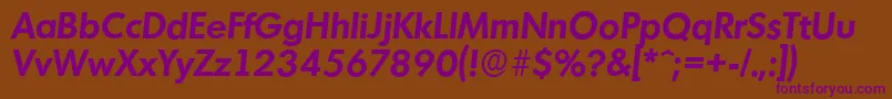 MontrealserialBolditalic Font – Purple Fonts on Brown Background