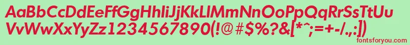 MontrealserialBolditalic Font – Red Fonts on Green Background