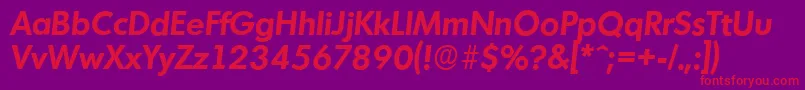 MontrealserialBolditalic Font – Red Fonts on Purple Background