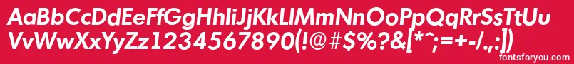 フォントMontrealserialBolditalic – 赤い背景に白い文字
