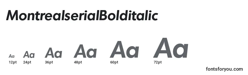 Размеры шрифта MontrealserialBolditalic