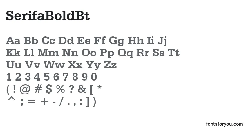 Fuente SerifaBoldBt - alfabeto, números, caracteres especiales