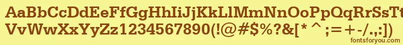 Шрифт SerifaBoldBt – коричневые шрифты на жёлтом фоне