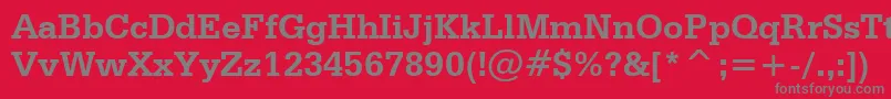 フォントSerifaBoldBt – 赤い背景に灰色の文字