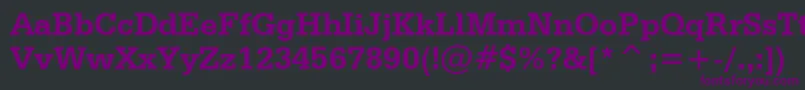 フォントSerifaBoldBt – 黒い背景に紫のフォント