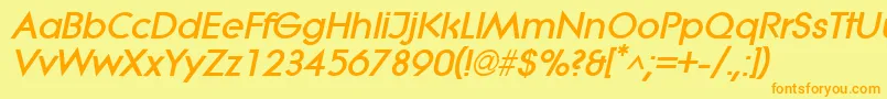 LitheextraboldItalic Font – Orange Fonts on Yellow Background