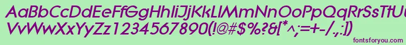 LitheextraboldItalic Font – Purple Fonts on Green Background